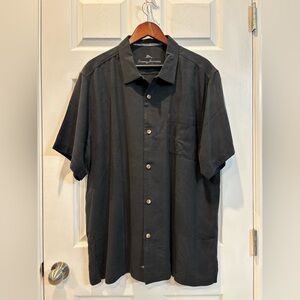 Tommy Bahama 100% Silk Black Men's Button Down
